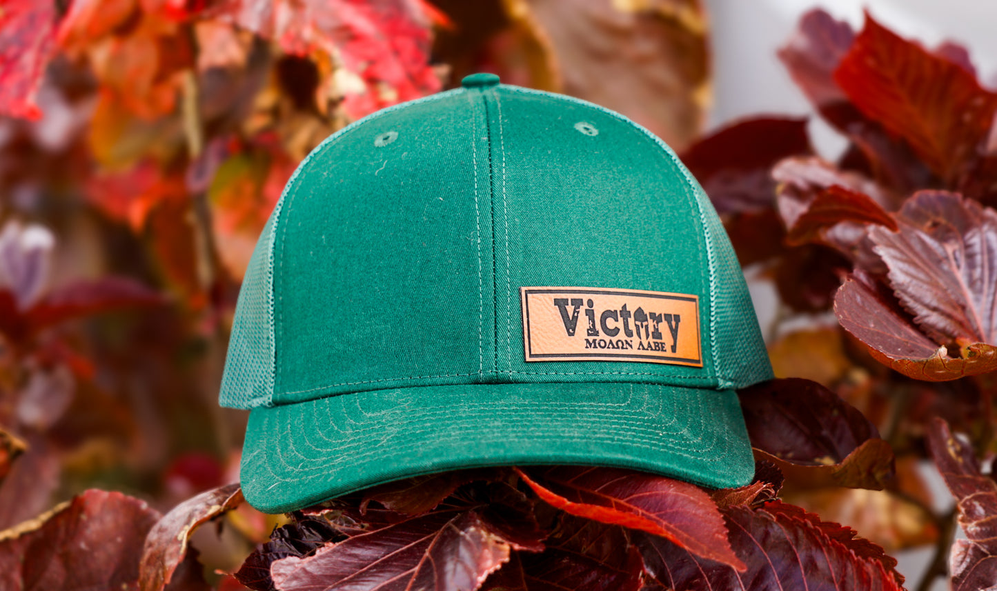 Richardson 112PM | Green Printed Mesh Trucker Victory Patch