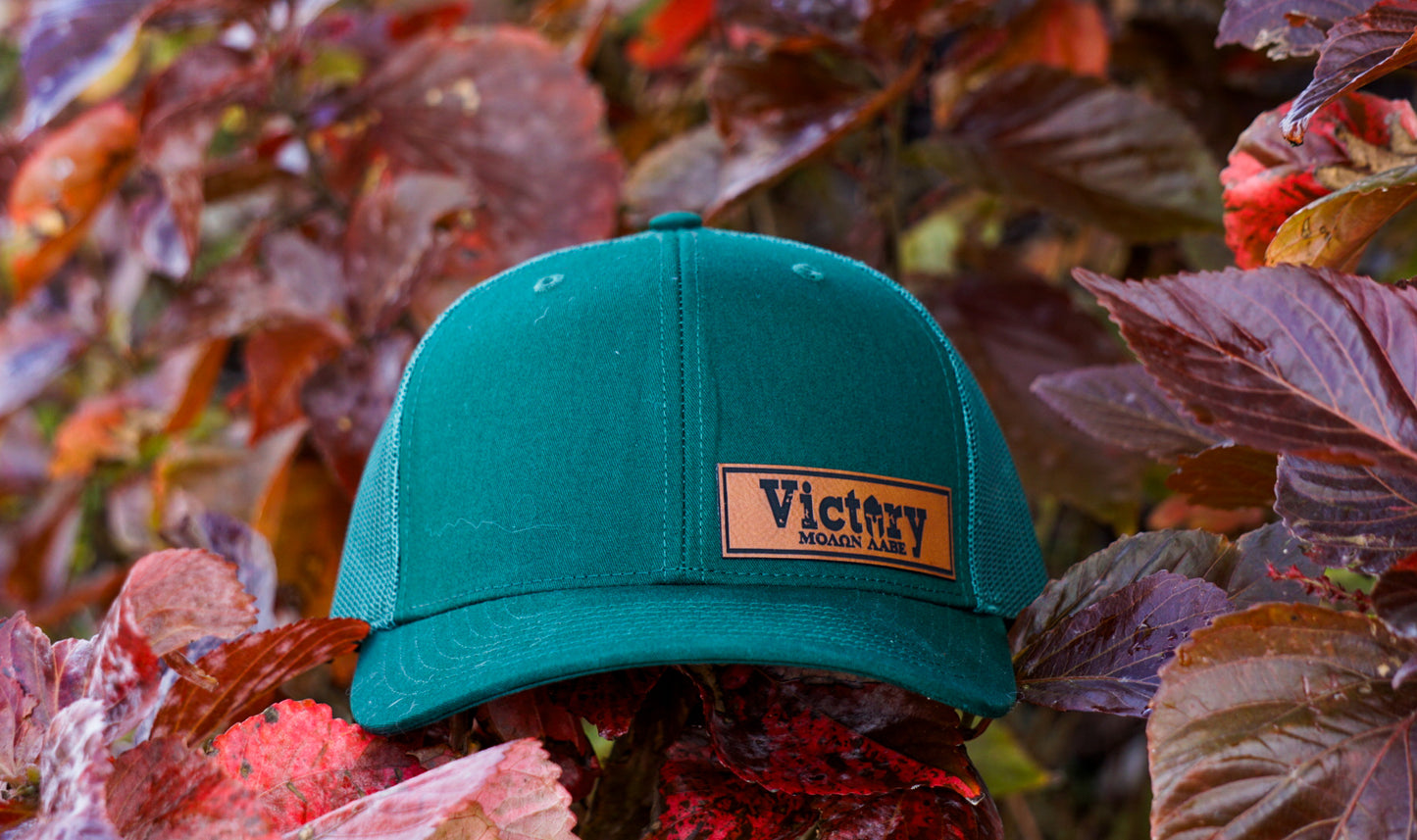 Richardson 112PM | Green Printed Mesh Trucker Victory Patch