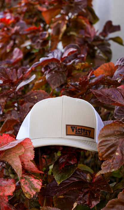 Richardson 112PM | Sand WHT Mesh Trucker Victory Patch